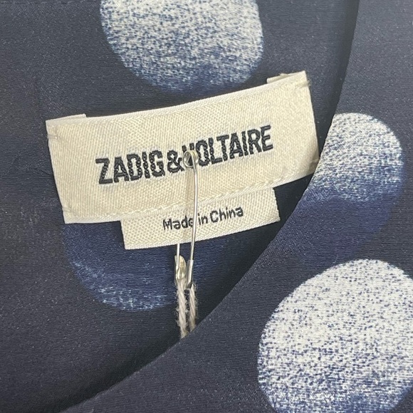 Zadig & Voltaire Rooka Dots Marine Dress Size XS NWT - Picture 9 of 13